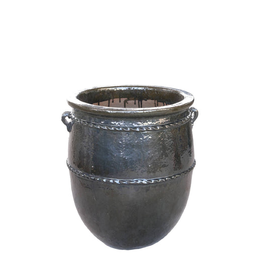 Tony Green Big Ceramic Jar Pot Round Low