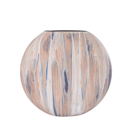 Meriko Brown Oval Iron Pot Matt Enamel Finish L