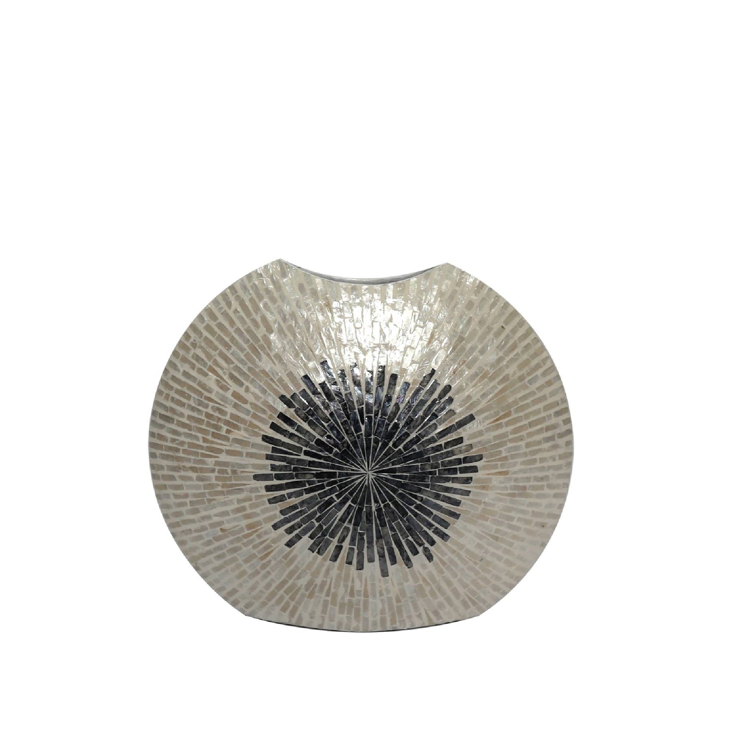 Vojtech White Oval Poly Shell Bamboo Pot Ombre L