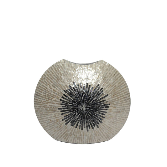 Vojtech White Oval Poly Shell Bamboo Pot Ombre L