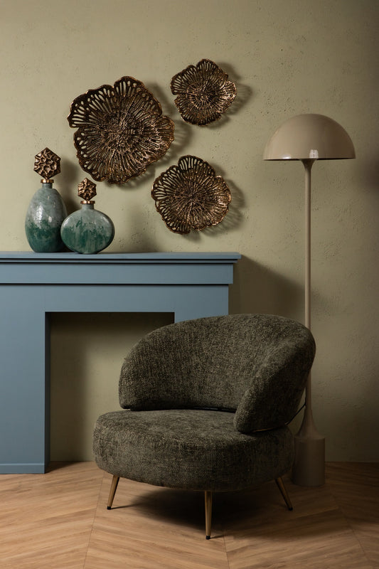 Tanaiya Crème Ronde Ijzeren Vloerlamp Met Ronde Kap 163x41x41 cm
