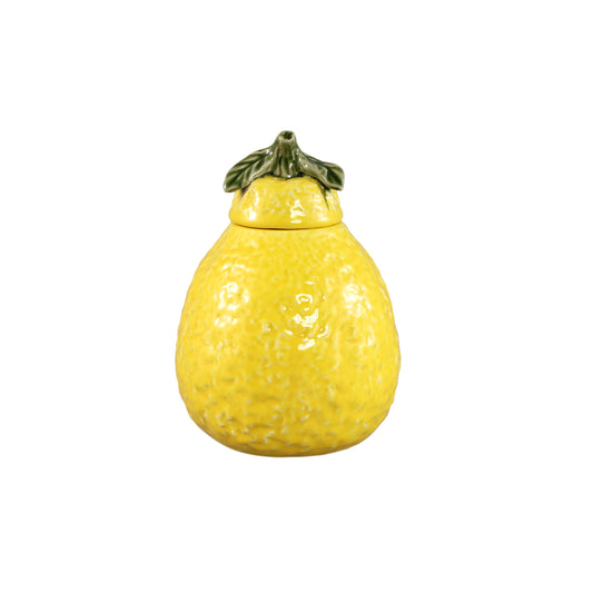 Nieska Yellow Lemon Glazed Ceramic Pot With Lid