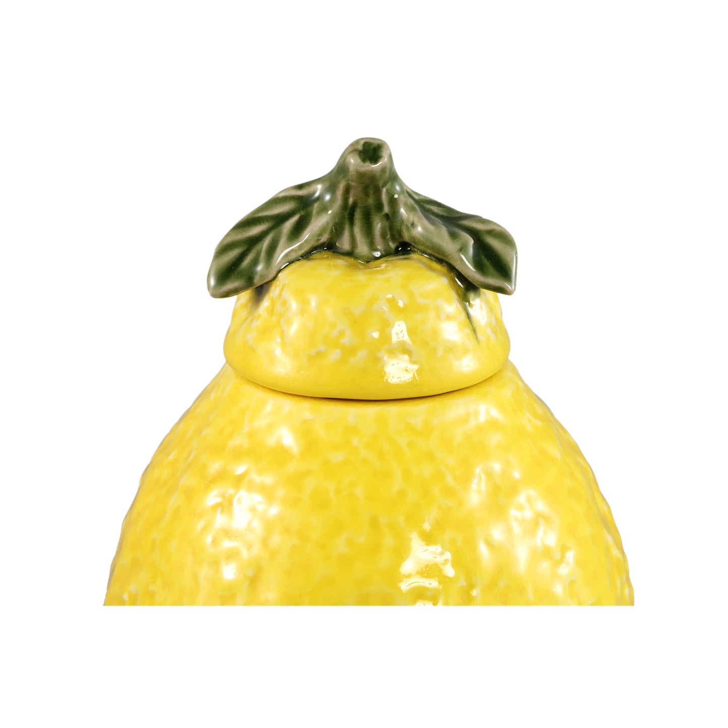 Nieska Yellow Lemon Glazed Ceramic Pot With Lid