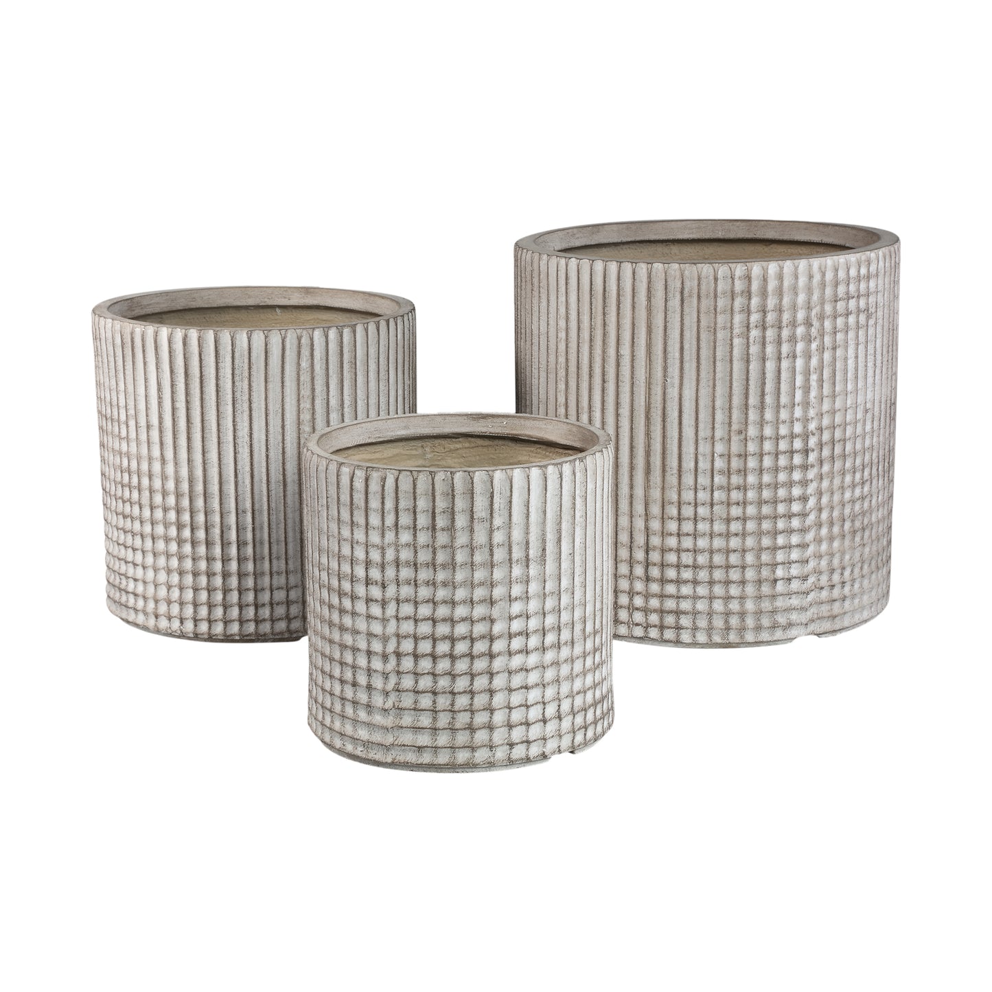 Paizlie Beige Round Magnesium Pot Line Pattern SV3