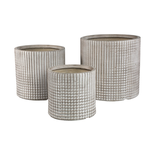 Paizlie Beige Round Magnesium Pot Line Pattern SV3