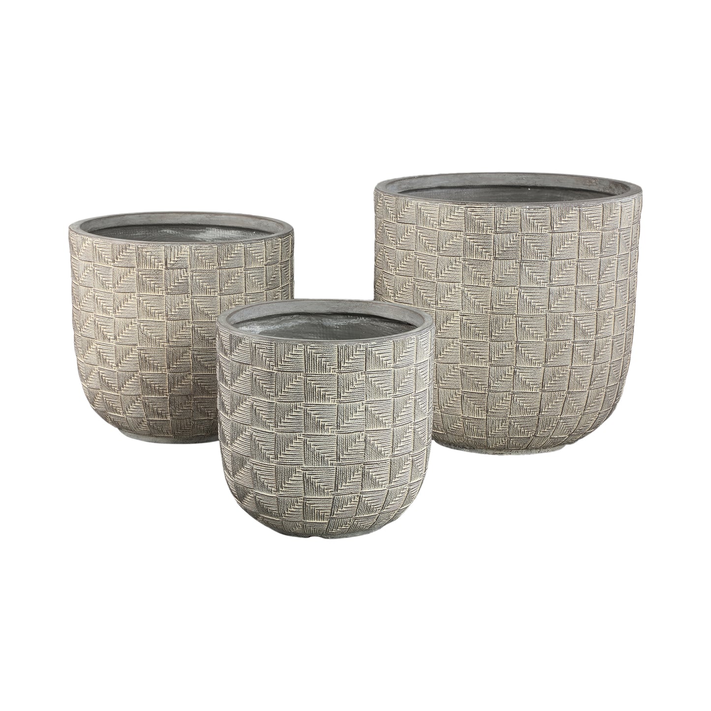 Suguna Grey Round Magnesium Pot Squares Low SV3