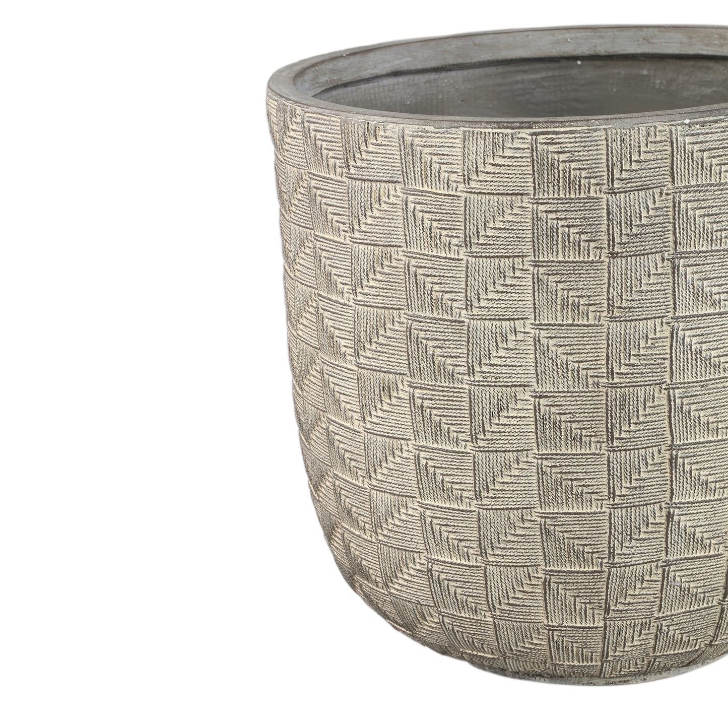 Suguna Grey Round Magnesium Pot Squares Low SV3