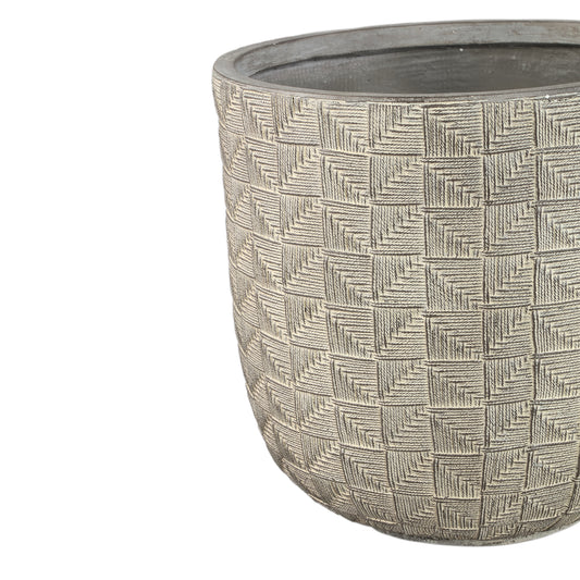 Suguna Grey Round Magnesium Pot Squares Low SV3