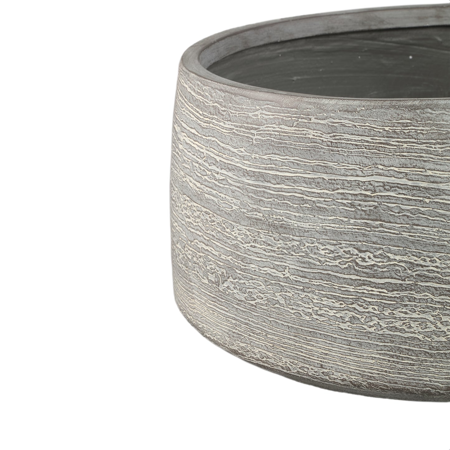 Giulietta Grey Round Magnesium Pot Lines Low SV3