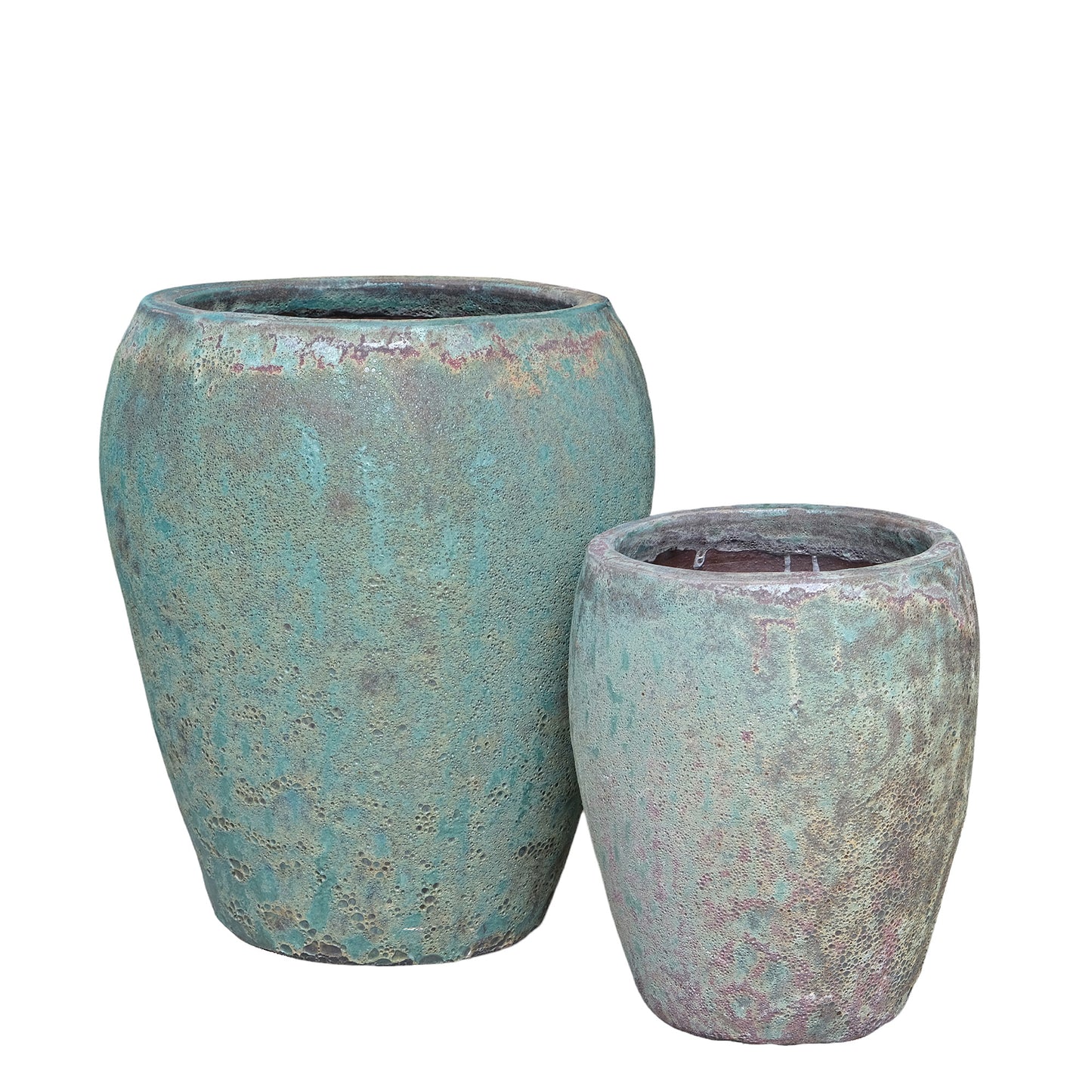 Nasser White Round Ceramic Pot Rough Finish SV2