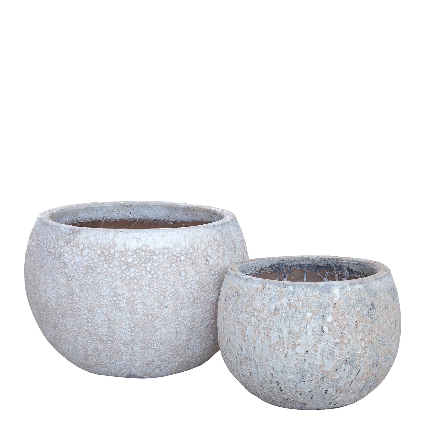 Caedyn White Round Ceramic Pot Rough Finish SV2 S