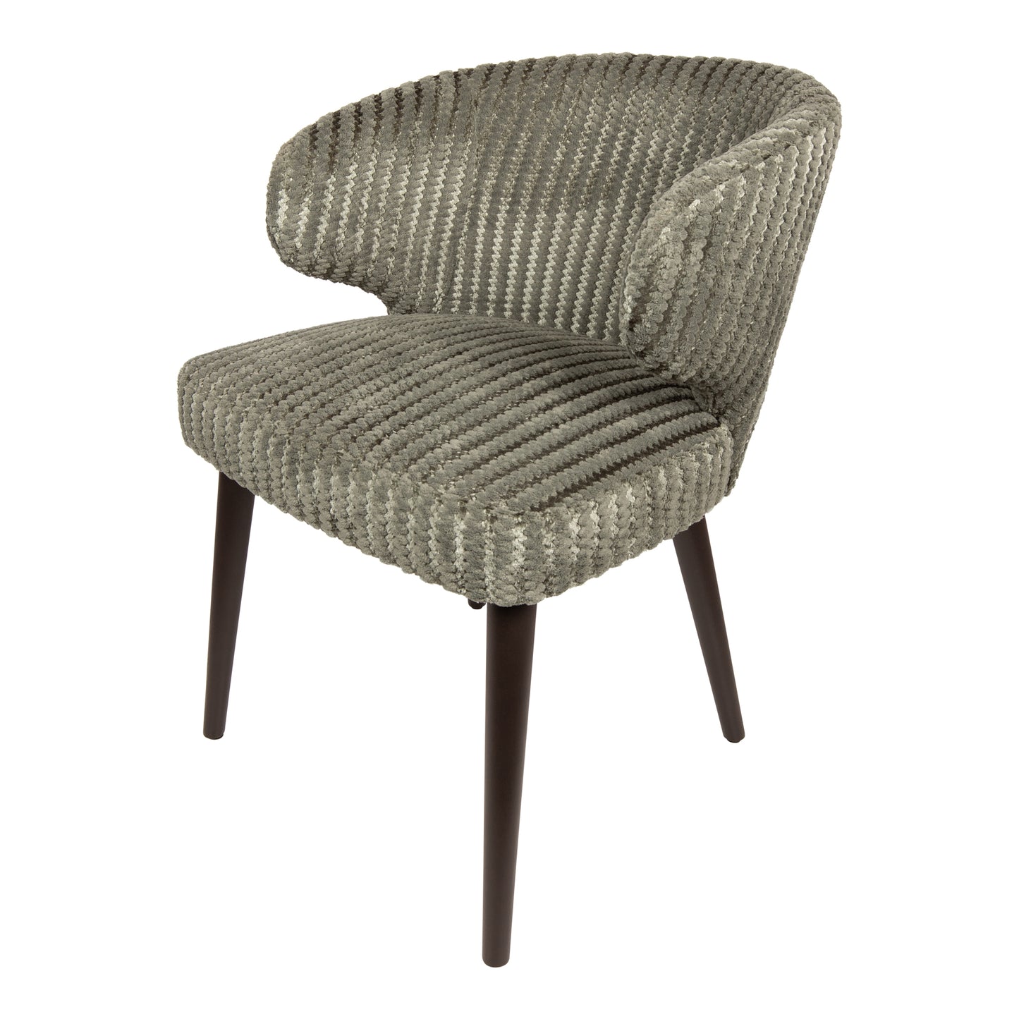 Fiori Green 13 Dining Chair Dark Brown Wood Legs