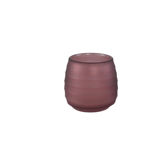 Nadah Pink Round Ribbed Glass Tealight