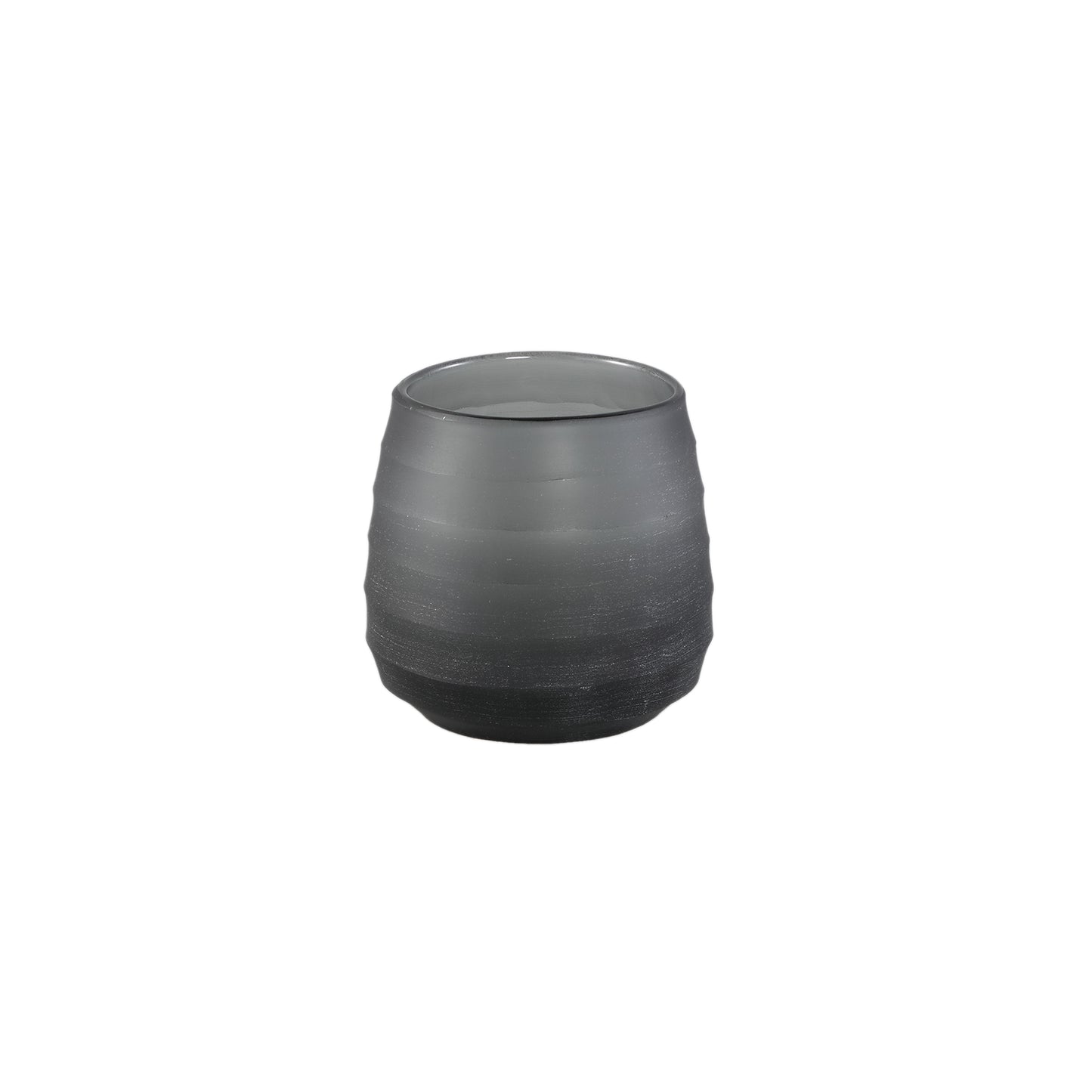 Nadah Grey Round Ribbed Glass Tealight