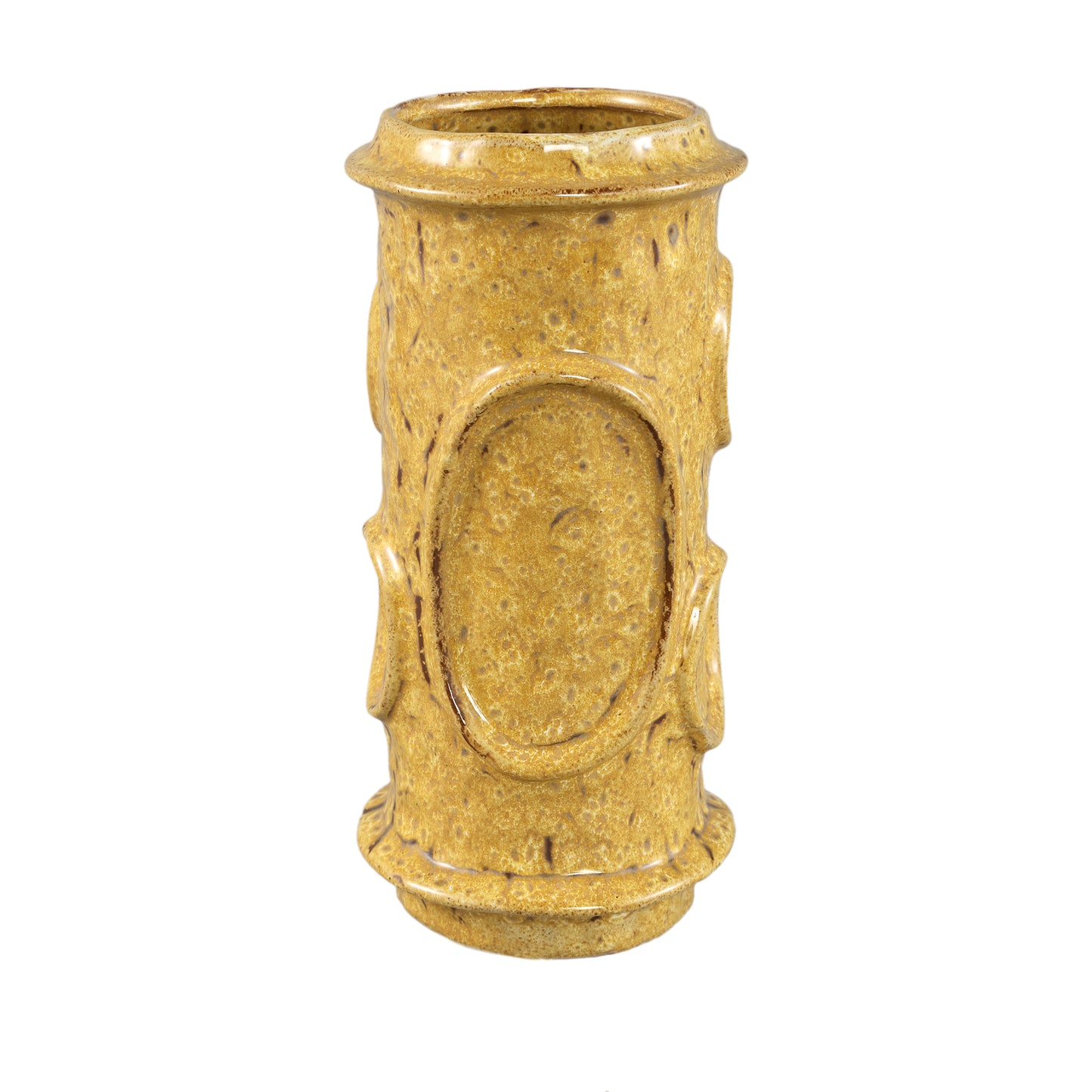 Gregorie Yellow Ceramic Round Pot Circles High L