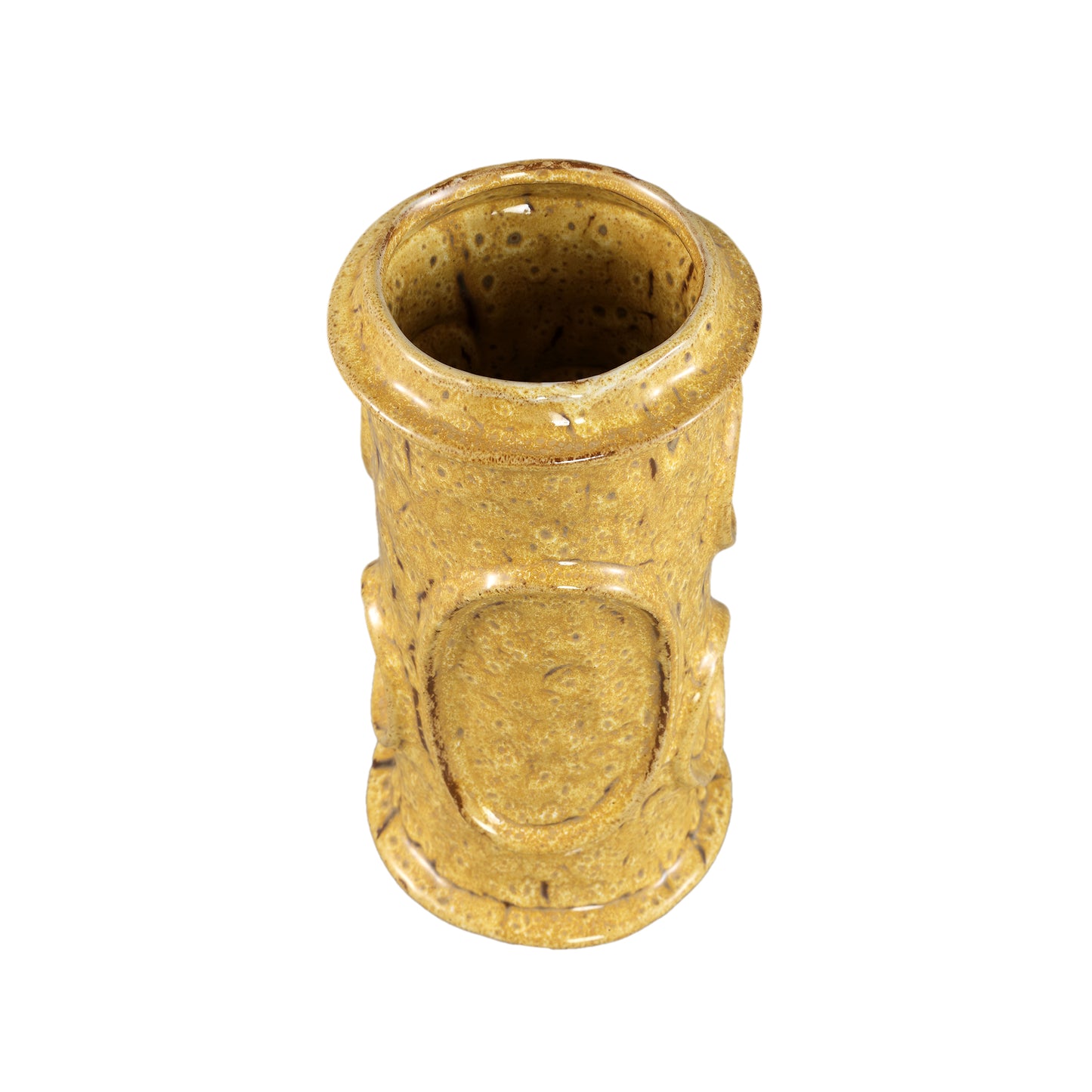 Gregorie Yellow Ceramic Round Pot Circles High L