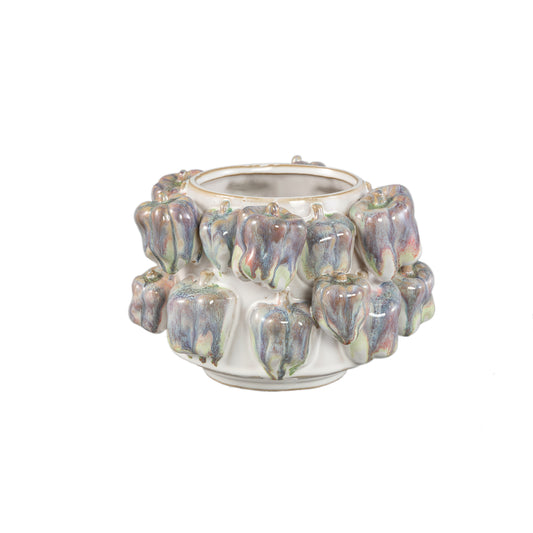 Bauer Blue Ceramic Round Bell Pepper Pot Small