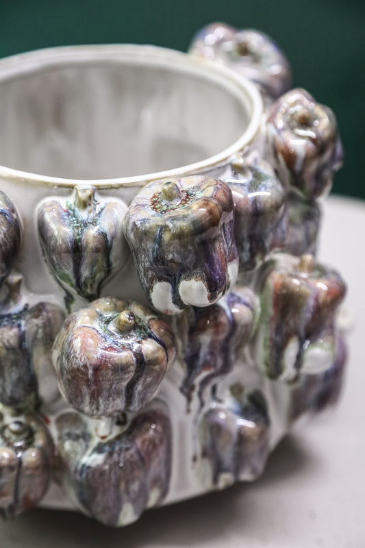 Bauer Blue Ceramic Round Bell Pepper Pot Small