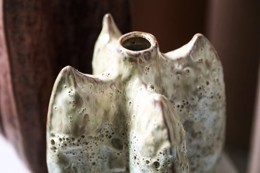 Shareece Cream Ceramic Shaped Vase Small