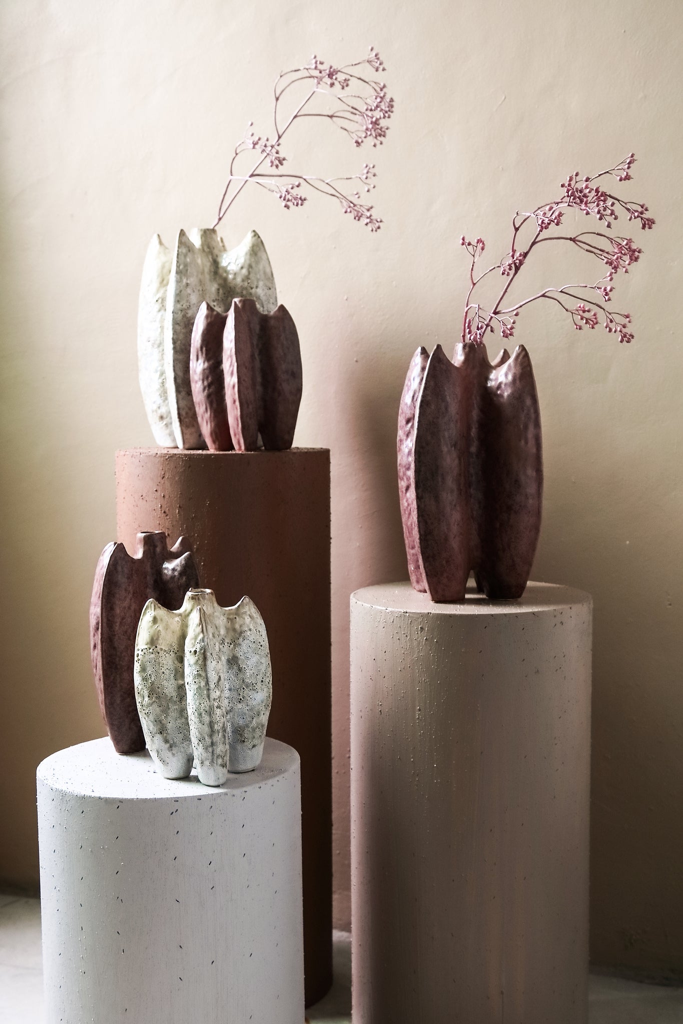 Shareece Cream Ceramic Shaped Vase Middle