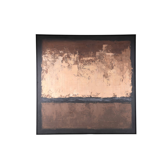 Asante Brown Canvas Painted Wallpanel Square Frame