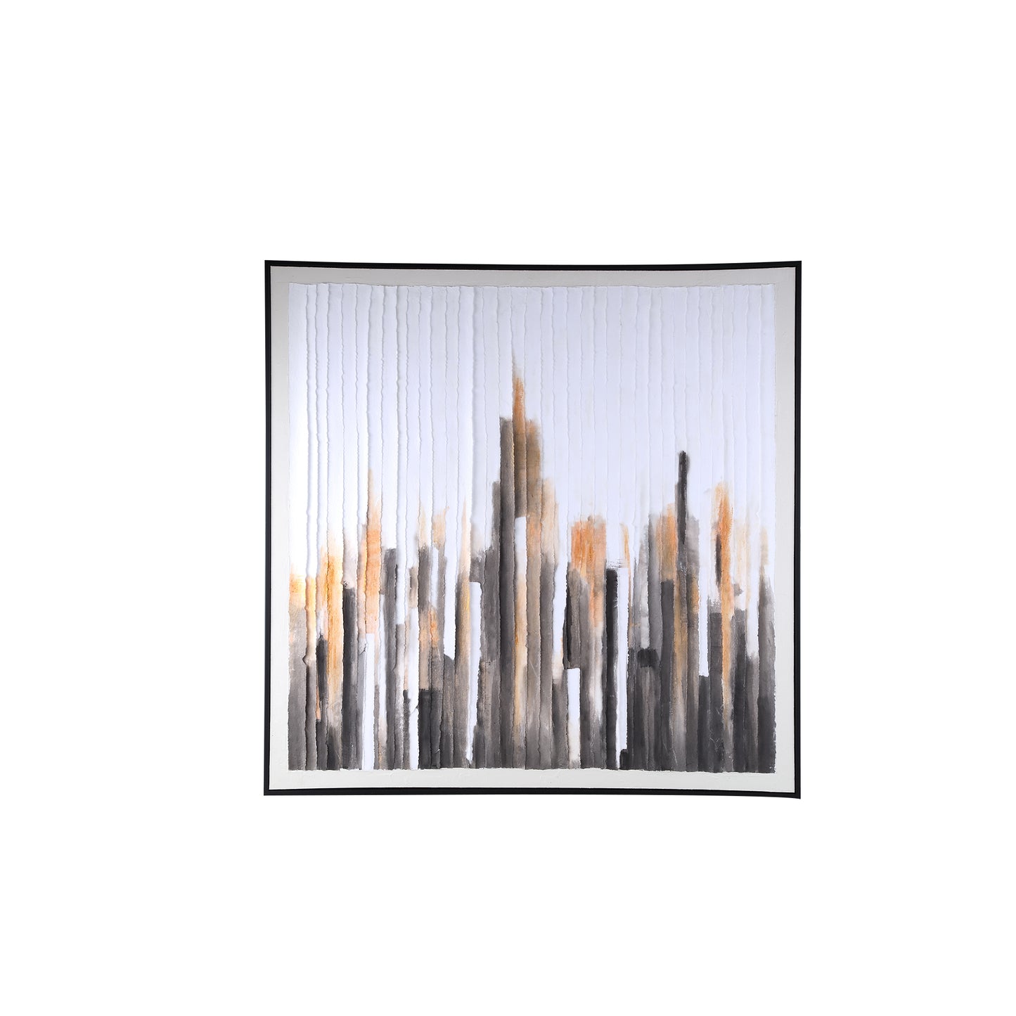 Gustas Brown Framed Wallpanel Poly Strips Square