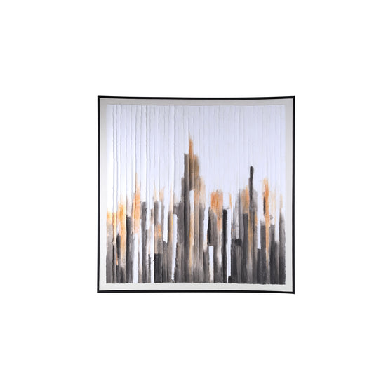 Gustas Brown Framed Wallpanel Poly Strips Square