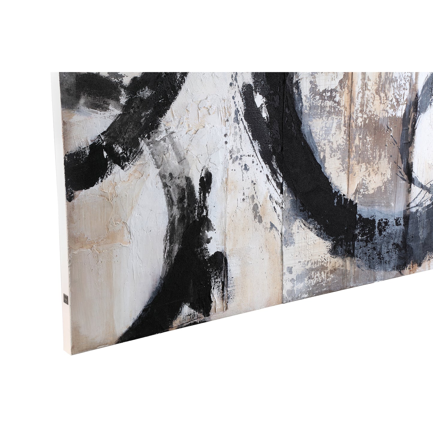 Jor Black Canvas Circle Painted Wallpanel Rectangl