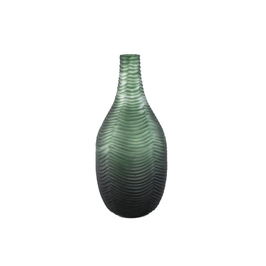 Elichi Green Round Glass Vase High Wide
