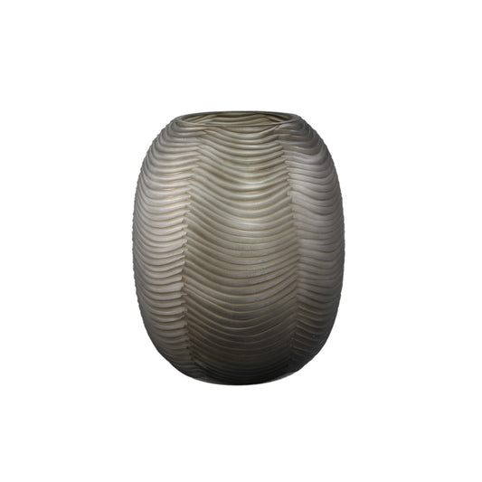 Elichi Brown Round Glass Vase High