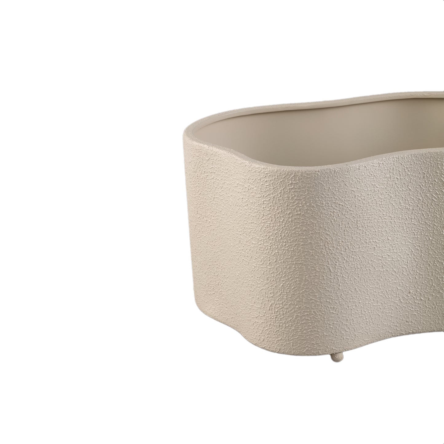 Marwa White Iron Organic Shaped Pot Set Of 2