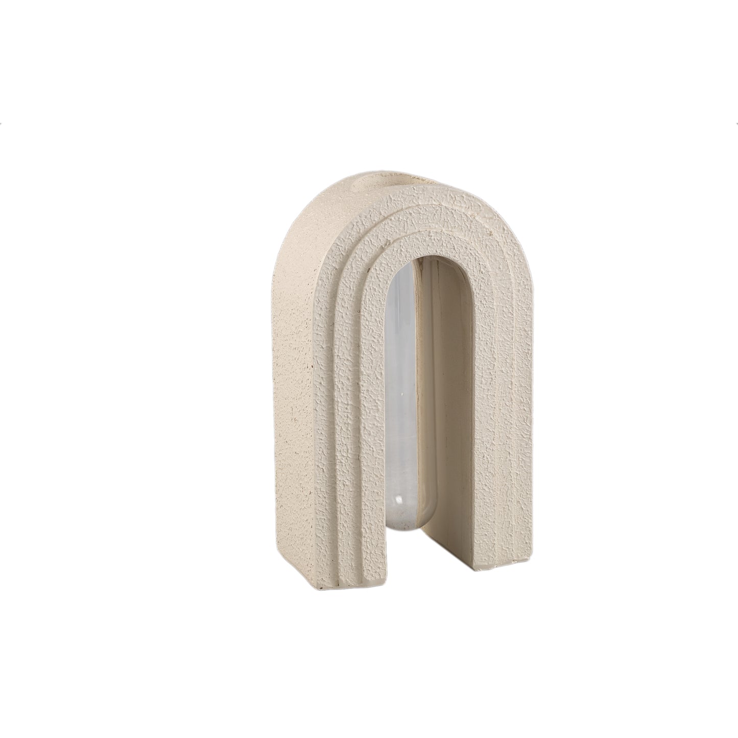 Abigail Cream Planter With Glass Tube Bow L