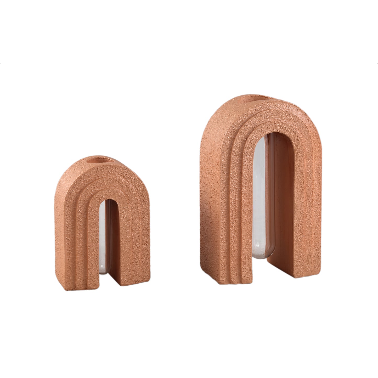 Abigail Rust Planter With Glass Tube Bow L