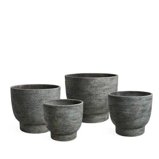Pride Green GRC Pot Round On Foot Set Of 4