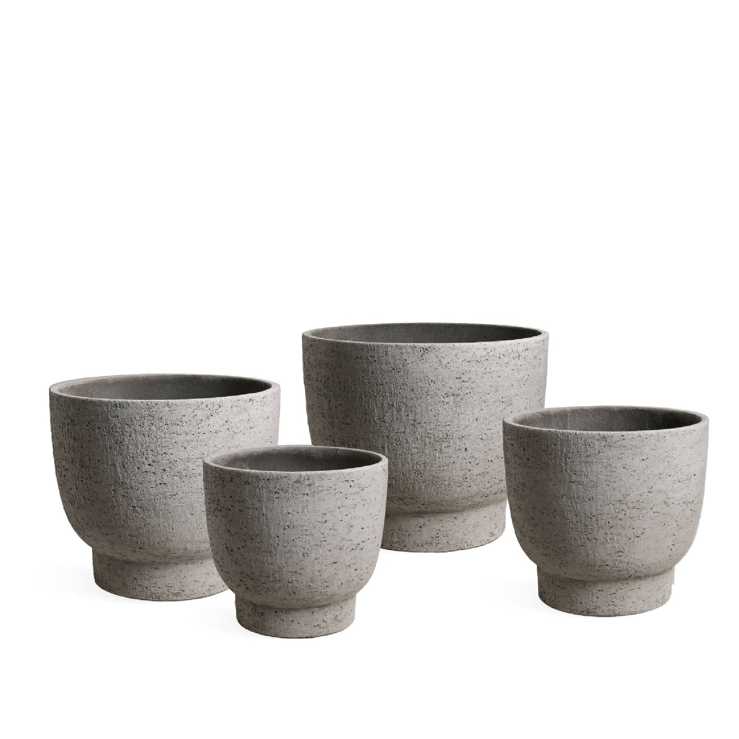 Pride Grey GRC Pot Round On Foot Set Of 4