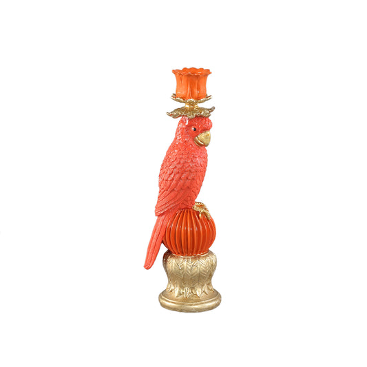 Keyaan Orange Poly Parrot Candleholder Ball Round