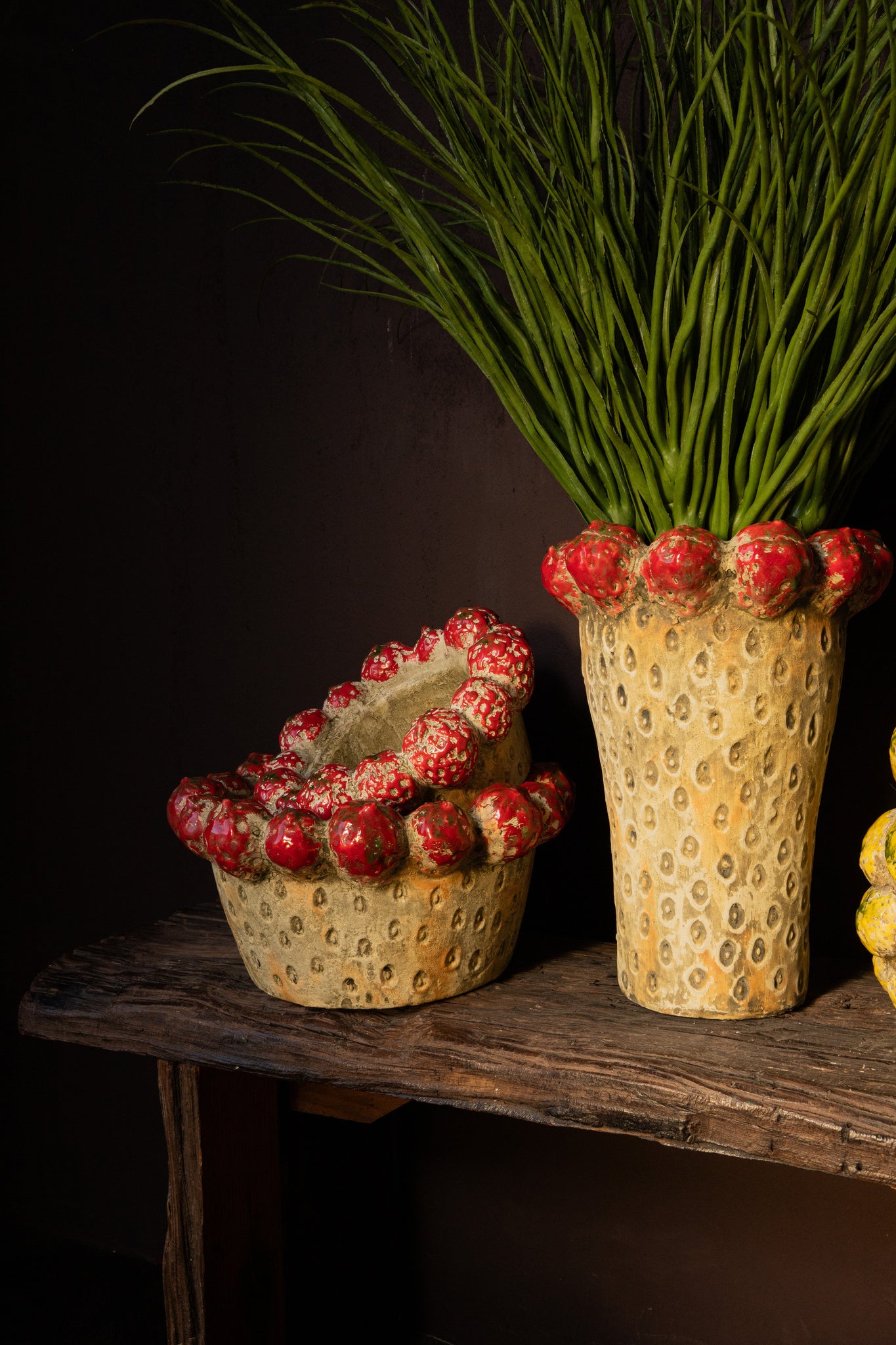 Fruitsy Red Round Terra Bowl Strawberries Edge L