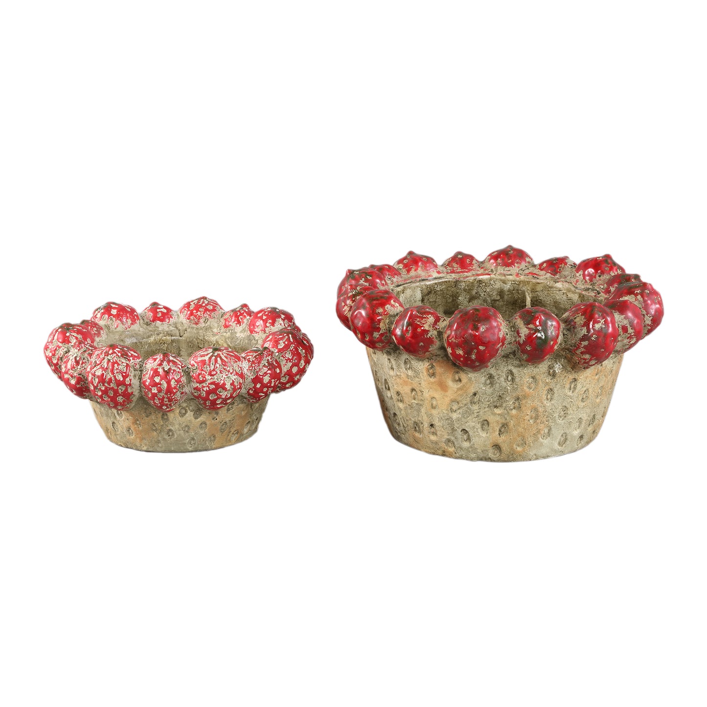 Fruitsy Red Round Terra Bowl Strawberries Edge L