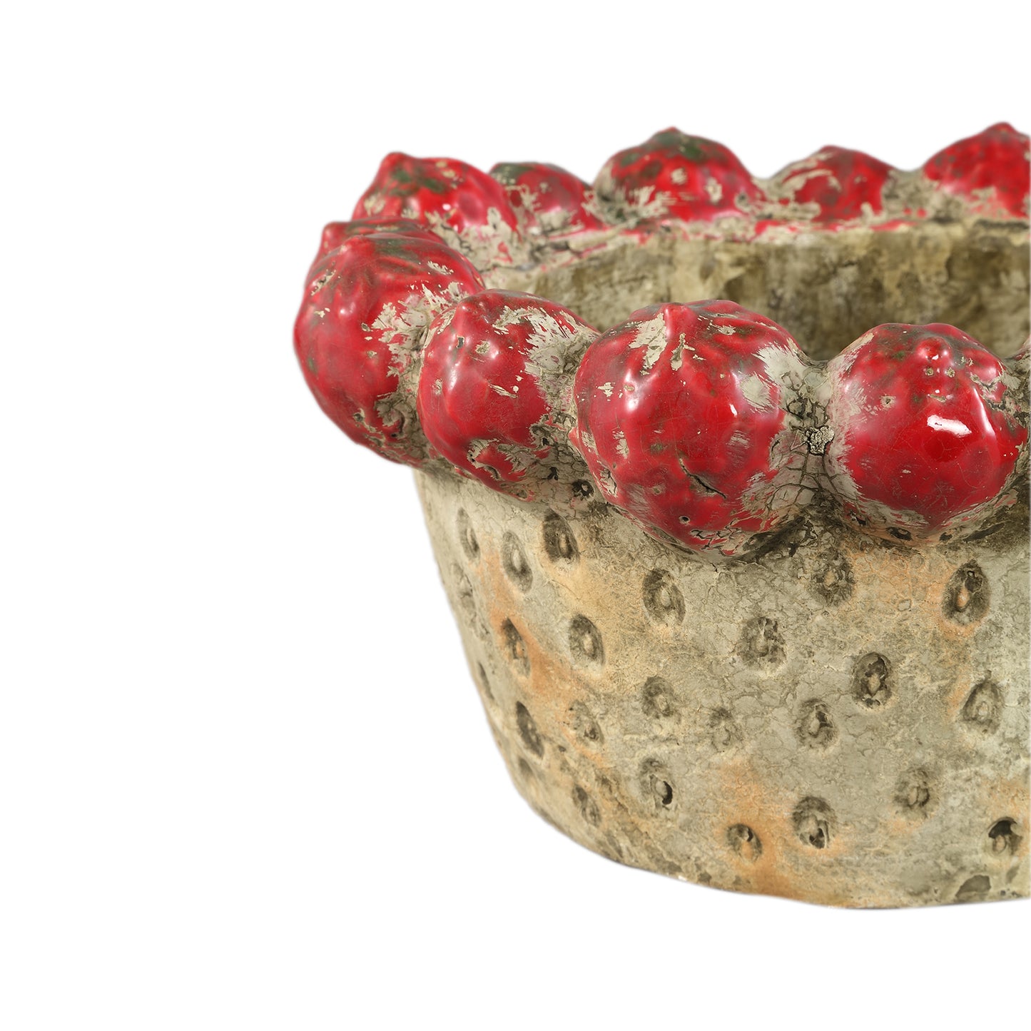 Fruitsy Red Round Terra Bowl Strawberries Edge L