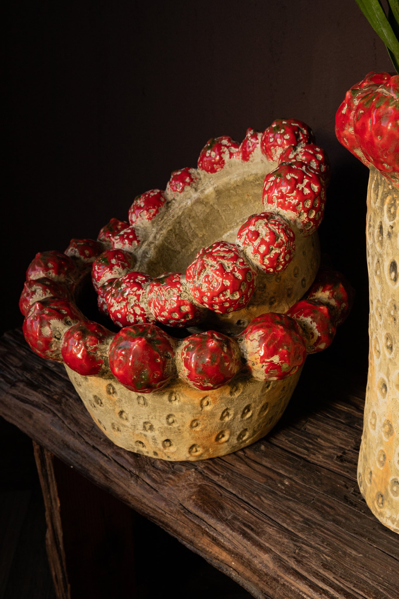 Fruitsy Red Round Terra Bowl Strawberries Edge L