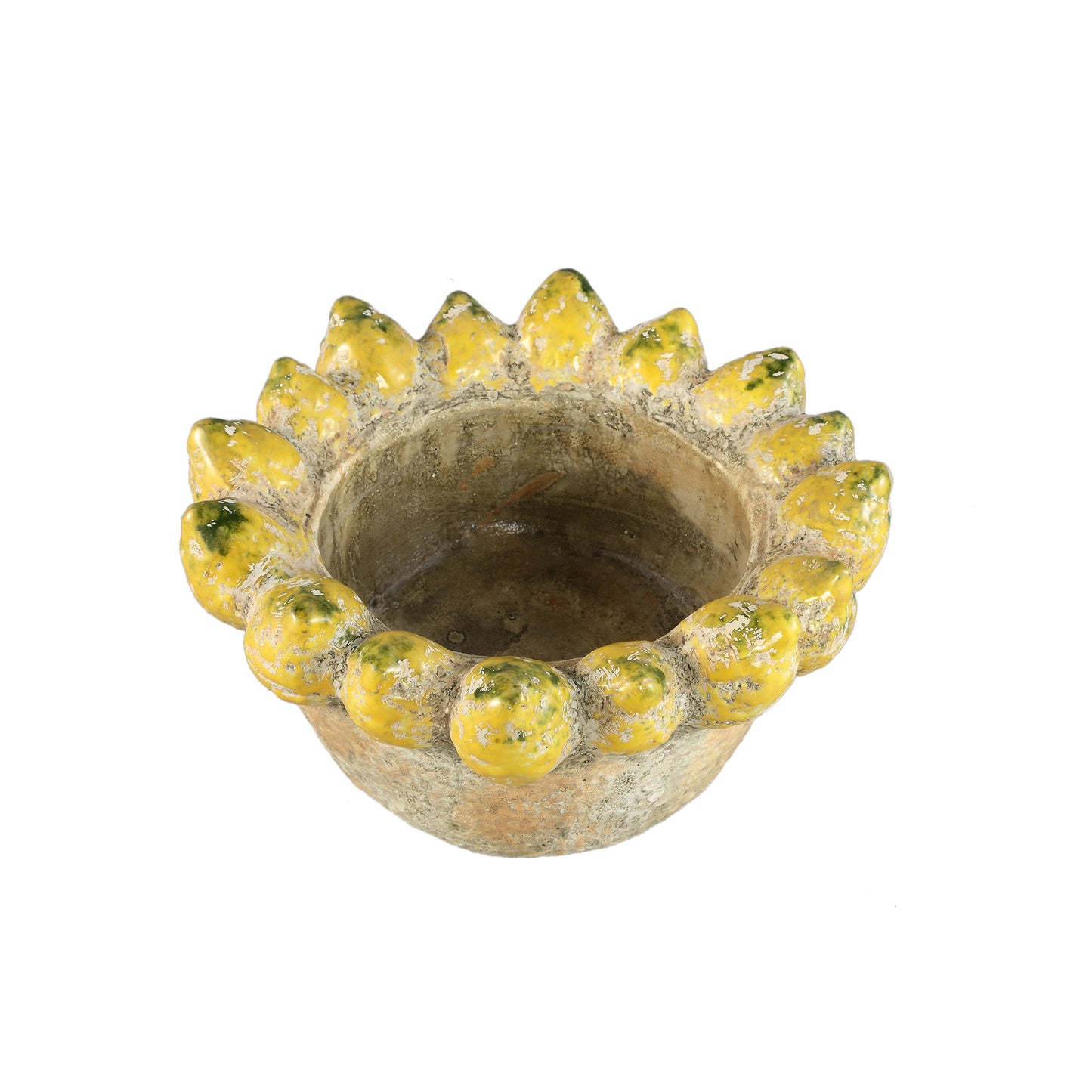 Fruitsy Yellow Round Terra Bowl Lemons Edge L