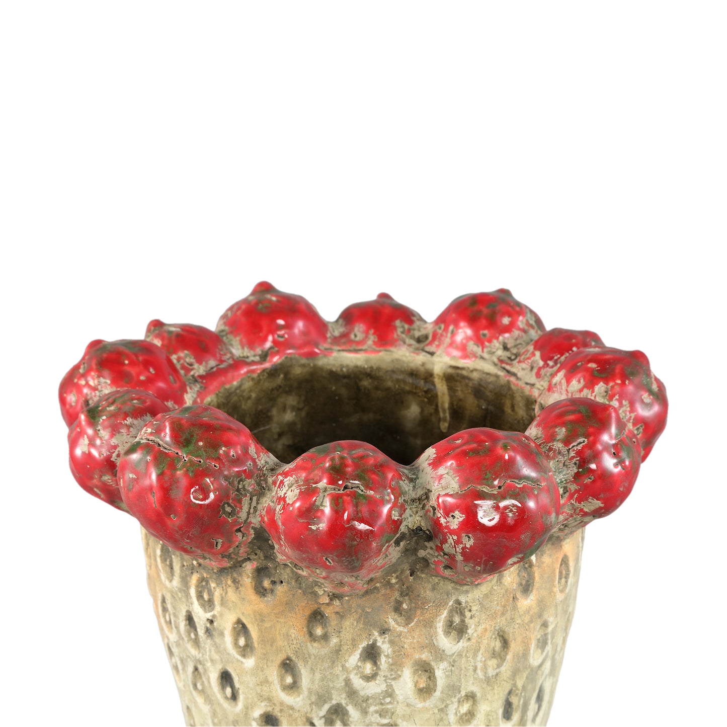 Fruitsy Red Round Terra Pot Strawberries High L