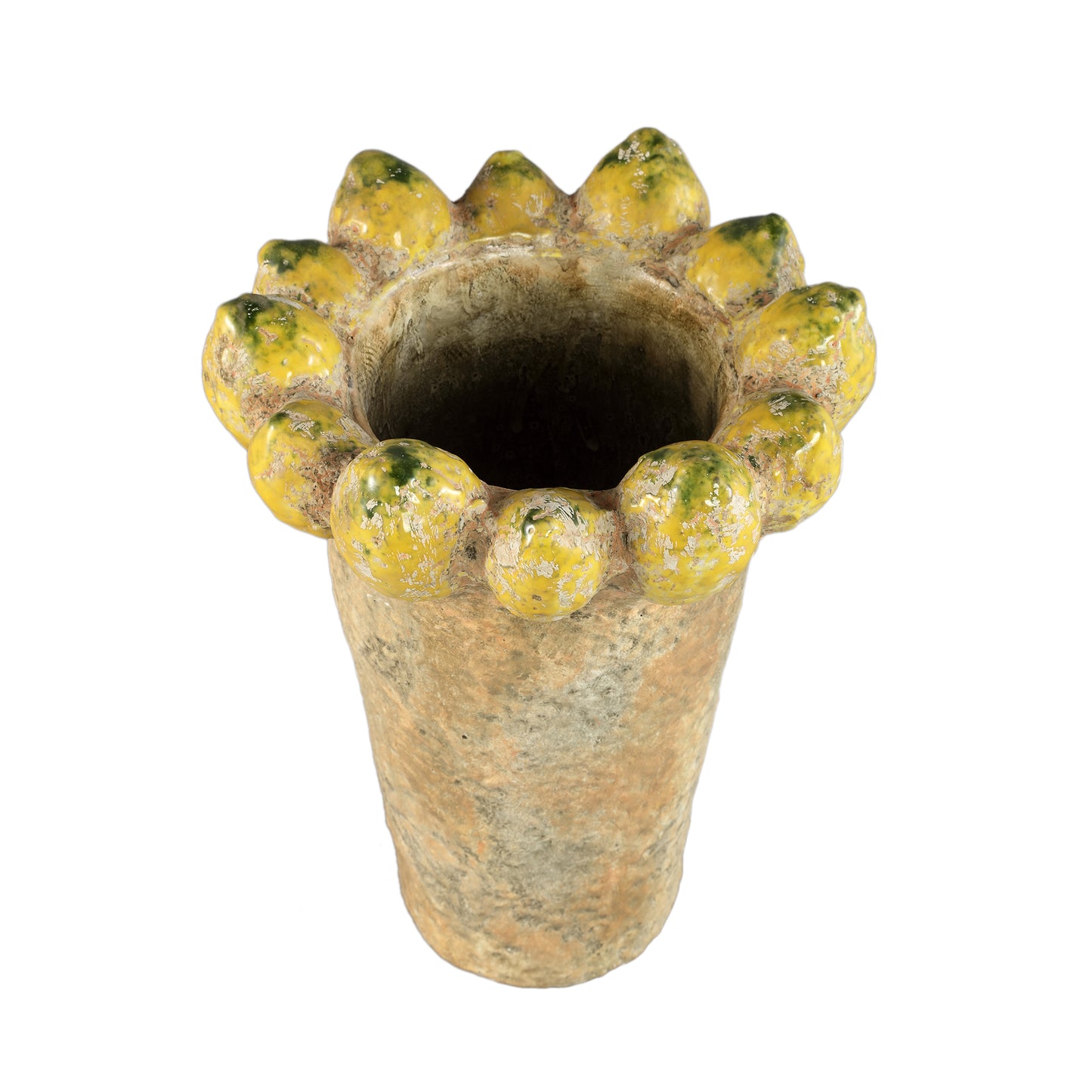 Fruitsy Yellow Round Terra Pot Lemons Edge High L