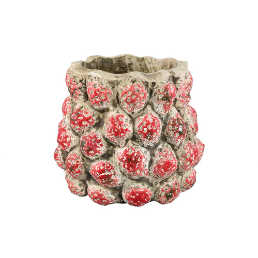 Fruitsy Red Round Terra Pot Strawberrie Finish L