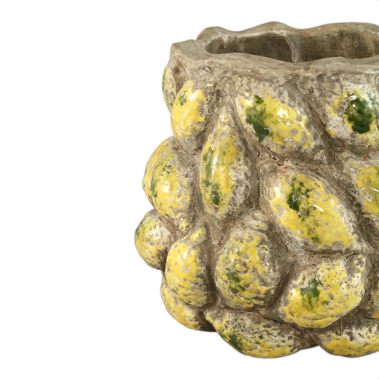 Fruitsy Yellow Round Terra Pot Lemon Finish L
