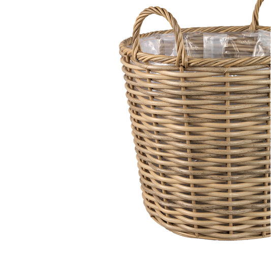 Jezzelle Natural PE  Woven Basket High Set Of 3