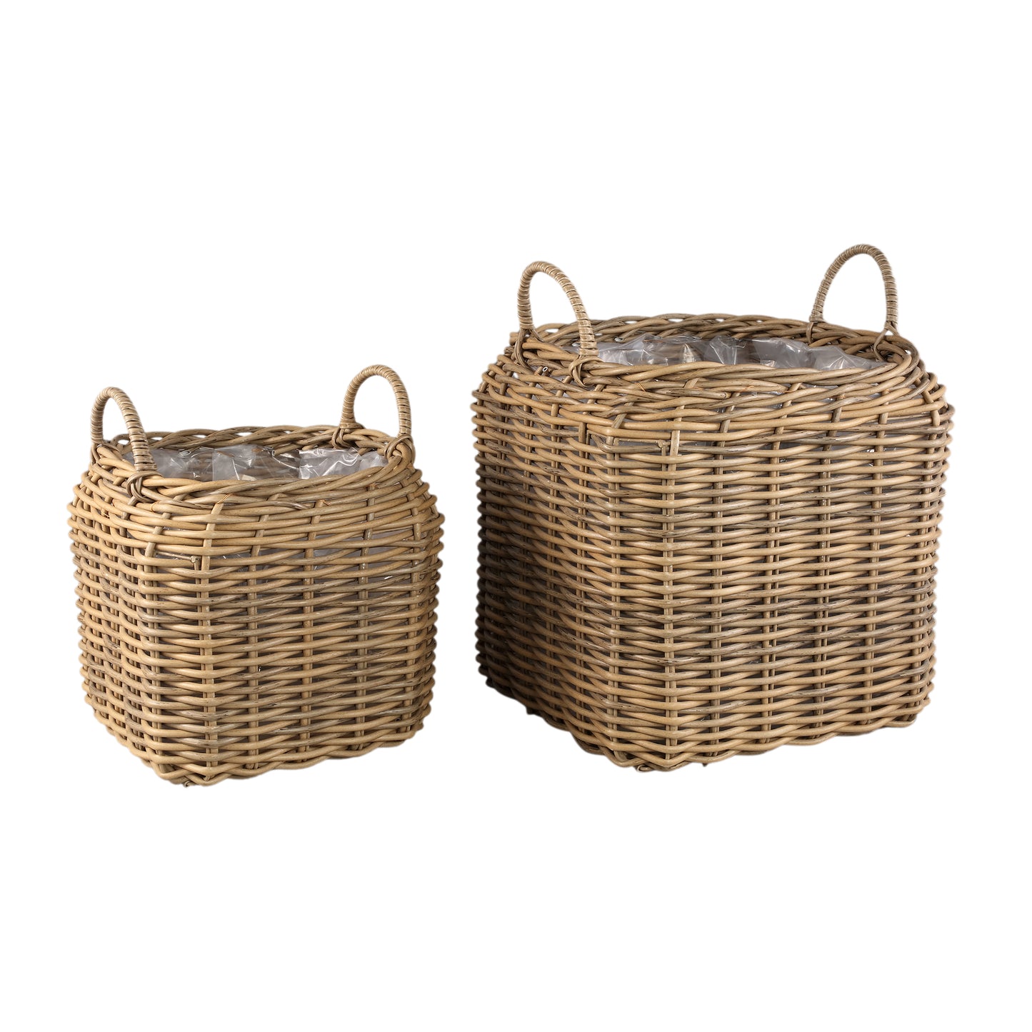 Jezzelle Natural PE Woven Basket Square Set Of 2