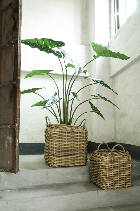 Jezzelle Natural PE Woven Basket Square Set Of 2