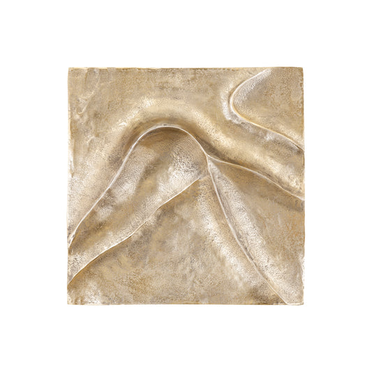 Gihan Gouden Aluminium Wandpaneel Golflijnen M 55x55x5 cm
