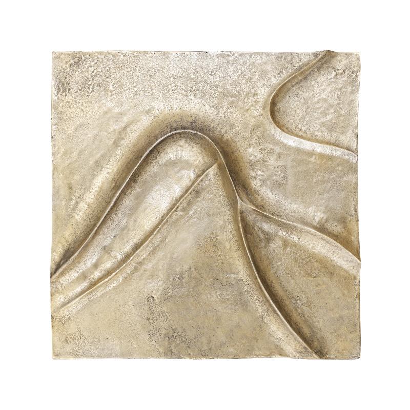 Gihan Gouden Aluminium Wandpaneel Golf Lijnen L 70x70x5 cm